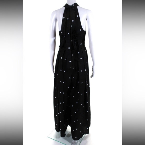Fame & Partners x Free People The Sarr Polka Dot Wide Leg Jumpsuit 0 Black - Picture 4 of 5